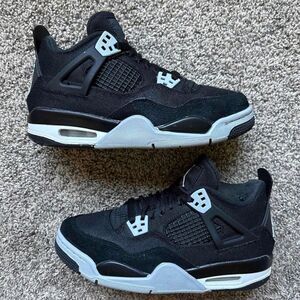 Nike Air Jordan 4 Black Canvas  Size 6 Youth (Size 7.5 Women's)